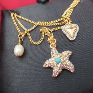 Juicy Couture STARFISH Triple Chain Charm Necklace